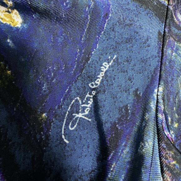 Y2k Roberto Cavalli Ruffle Heart Print Top S Italy Romantic Glam Designer Rare - Picture 8 of 14